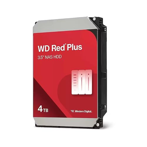 Western Digital 4TB WD Red Plus NAS Internal Hard Drive HDD - 5400 RPM, SATA 6 Gb/s, CMR, 128 MB Cache, 3.5 - WD40EFZZ 4TB Red Plus