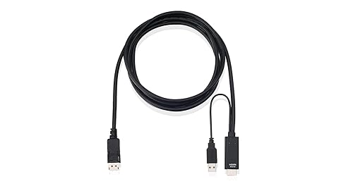 IOGEAR 6 ft. Active 4K HDMI to DisplayPort Cable - 6 ft DisplayPort/HDMI/USB A/V Cable for KVM Switch, Video Switcher, Monitor, TV, Computer, Notebook, DVD Player, Media Player, Audio/Video Device