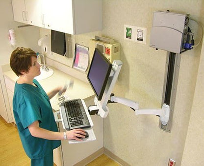 Mounting Kit - Steel - White - Easily Position Flat Panel Monitor and Keyboard F
