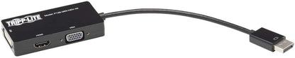 Tripp Lite DisplayPort to VGA/DVI/HDMI All-in-One Cable Adapter, DP 1.2, DP to VGA/DVI/HDMI, UHD 4K x 2K @ 24/30Hz HDMI (P136-06N-HDV-4K) , Black DP 1.2 to VGA/DVI/HDMI Adapter