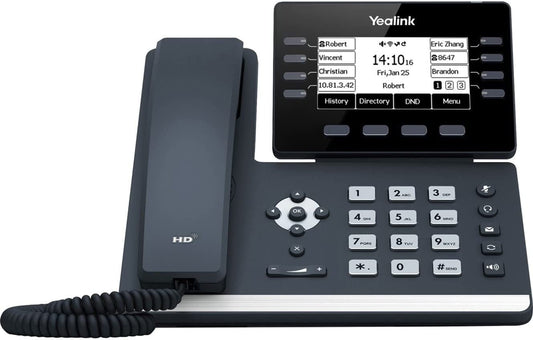 Yealink SIP-T53W IP Phone - Corded - Corded/Cordless - Wi-Fi, Bluetooth - Wall Mountable, Desktop - Classic Gray