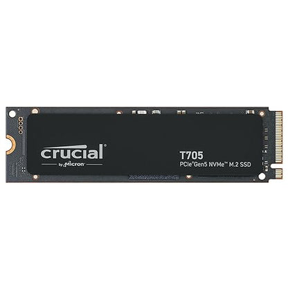 New 2024 Crucial T705 2TB PCIe Gen5 NVMe M.2 SSD - Up to 14,500 MB/s - Game Ready - Internal Solid State Drive (PC) - +1mo Adobe CC - CT2000T705SSD3 2TB T705