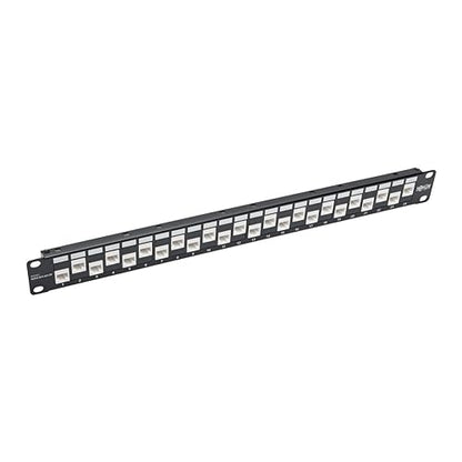 Tripp Lite N254-024-6A-of 24-Port Cat6a Cat6 Cat5e Feed-Through Patch Panel Offset with Cable Management Bar RJ45 Ethernet 1URM TAA 24-Port Cat6a (Offset & Cable Management)