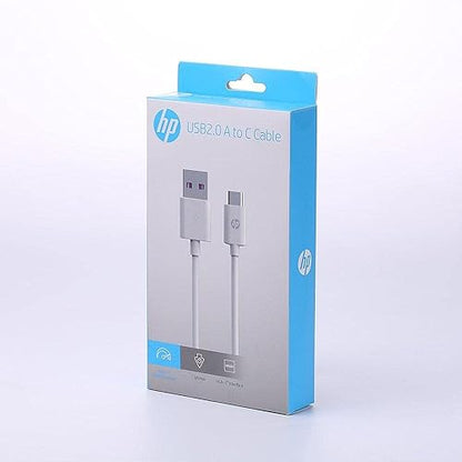 HP USB 2.0 to Type C Cable, Charge and Sync, 1M, White - DHC-TC100