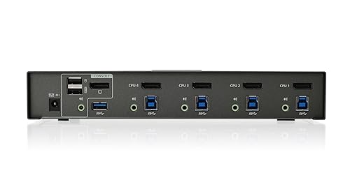 IOGEAR 4-Port Dual View Dual-Link DVI KVMP Switch with Audio and Full Set of Cables (GCS1644 TAA Compliant) 4-Port with Cables