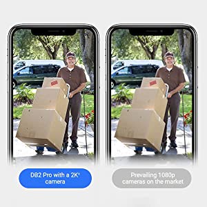 EZVIZ CS-DB2 PRO 2k Battery-Powered Video Doorbell Kit, Multiple Ringtones Available, Anti-Tamper Alarm, Wi-Fi Chime Included (Supports microSD Card up to 256 GB)