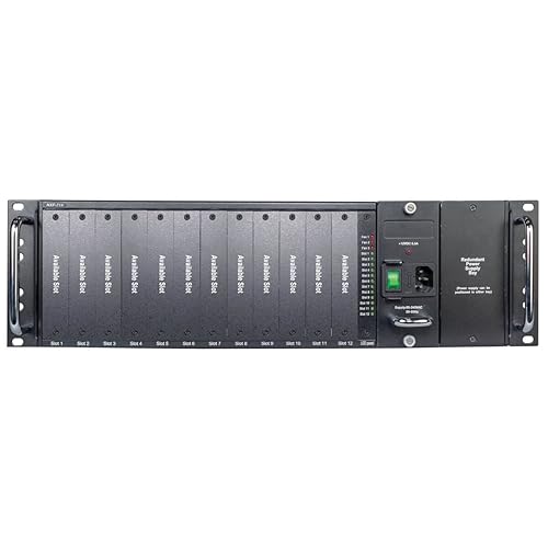 Tripp Lite 12-Slot Fiber Media Converter Chassis for Select N784-H and N785-H Models, Convert to SC, ST & SFP Fiber Types, 3U Rack Mount, Compatible with AC or DC Power, 1-Year Warranty (N785-CH12)
