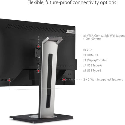 ViewSonic VG2448A 24 Inch IPS 1080p Ergonomic Monitor with Ultra-Thin Bezels, HDMI, DisplayPort, USB, VGA, and 40 Degree Tilt for Home and Office 24-Inch Thin-Bezels