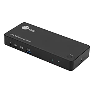 SIIG USB-C 2-Port KVM Switch MST Docking Station with PD 65W, for 2 Monitors 2 Computers, 1x HDMI 1x DisplayPort, Gigabit Ethernet, Headset Jack (CE-DK0111-S1)