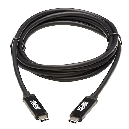 TRIPP LITE Thunderbolt 3 Cable 40 Gbps Active 5A 100W PD 4K USB C M/M 2M (MTB3-02M-5A-AB), Black, 6.6 feet