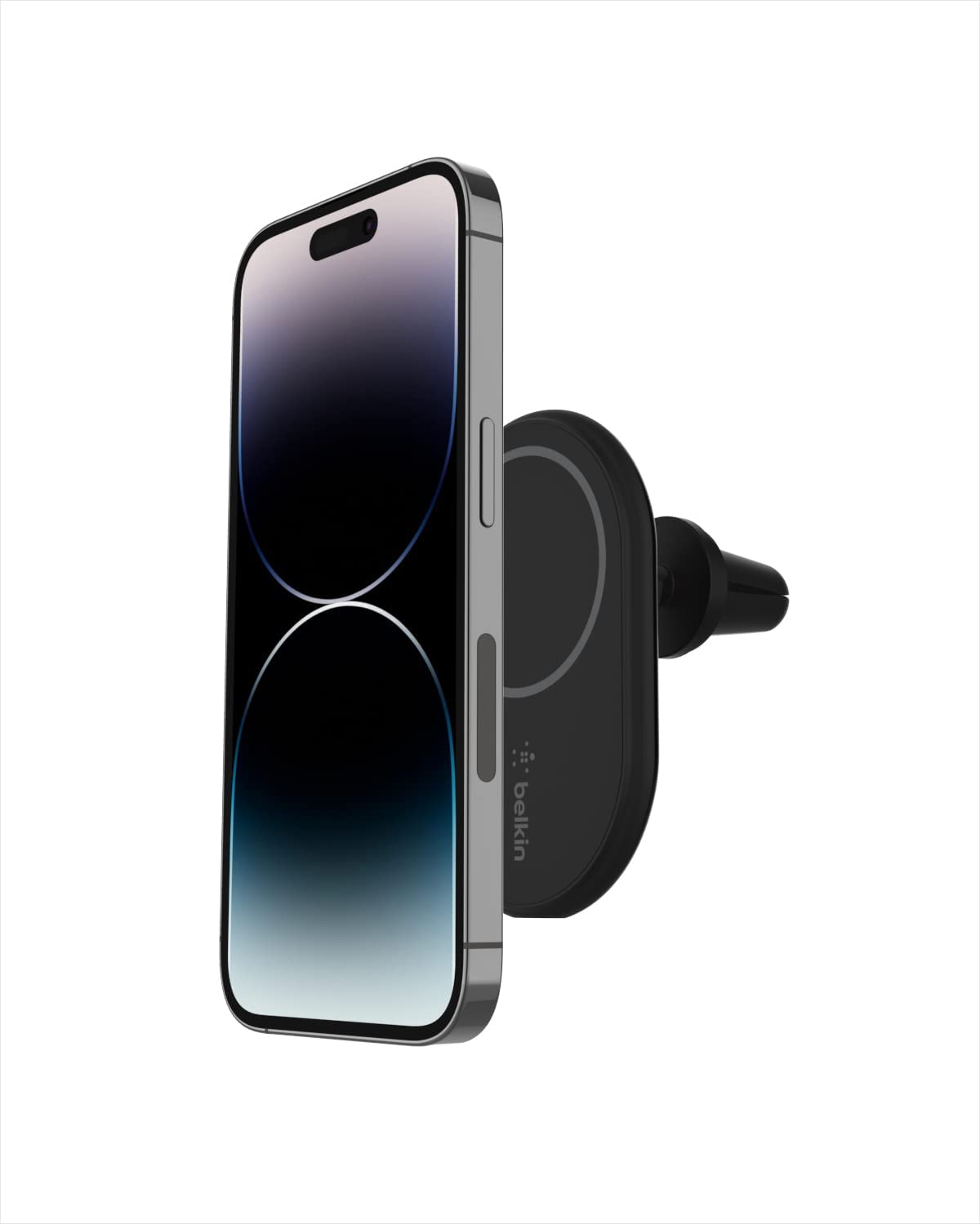 Belkin Magnetic Wireless Car Charger - MagSafe Compatible Car Mount Wireless Charger - Air Vent Mount With Included Power Supply for iPhone 14, iPhone 13 &amp; iPhone 12 - Car Magnetic Phone Mount Charger Charging Mount