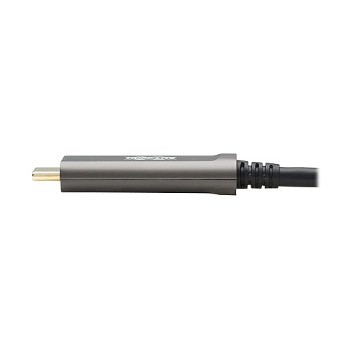 Tripp Lite USB-C Fiber (10 Gbps) Data Cable, USB 3.2 Active Optical Cable, Male to Male, Black, Plenum-Rated for in Wall & Ceiling Installations, 49 Feet / 15 Meters, 3-Year Warranty (U420F-15M-D3)