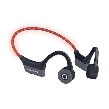 OPN Sound OS4000BL Dashlyte Bluetooth Bone-Conduction LED-Neckband Headphones with Microphone, Black