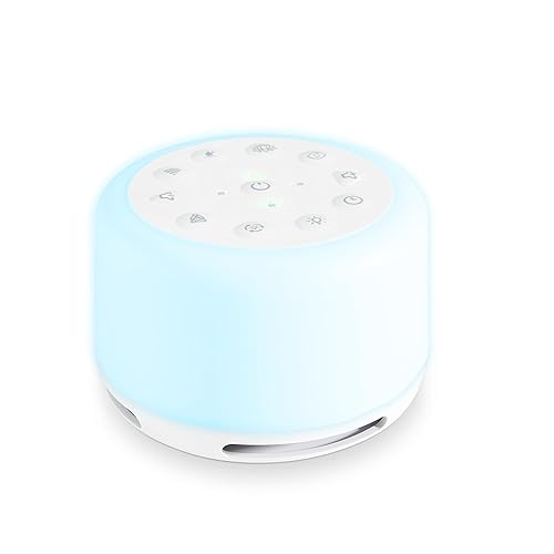 Homedics SoundSleep Aura, Sound Machine for Better Sleep, 7-Color Mood-Enhancing Light, 28 Soothing Sounds, Bluetooth Compatible, Meditation & Mindfulness Aid, Portable