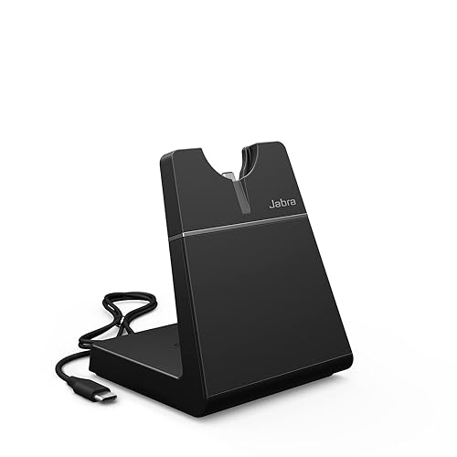 Jabra Engage 55 Stereo Wireless Headset with DECT Adapter and Charging Stand – Noise-Cancelling Microphone, Extensive Range – Certified for Google Meet and Zoom, Works with All Other Platforms – Black UC (USB-C) Stereo w/ Charging Stand