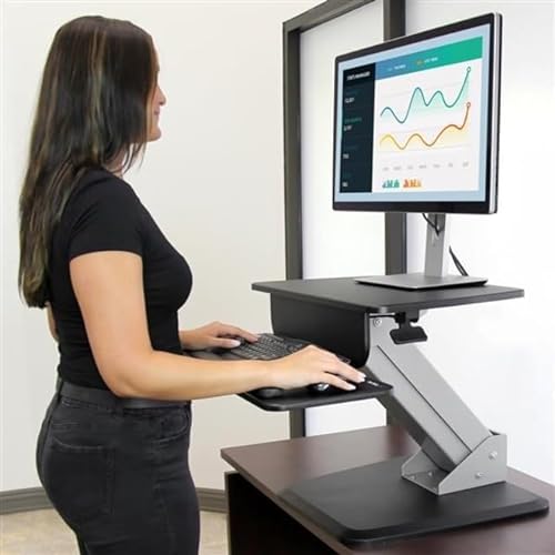 StarTech.com ARMSTS ARMSTS Height Adjustable Standing Desk Converter - Sit Stand Desk with One-finger Adjustment - Ergonomic Desk Regular