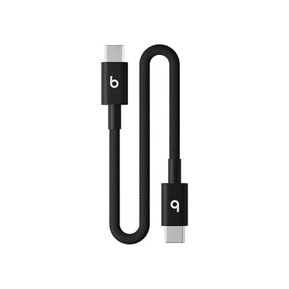 Beats USB-C to USB-C Woven Short Cable Fast Charging Durable/Tangle-Free Compatible Charger for Apple & Android Devices (20 cm) - Bolt Black Bolt Black (20 cm)