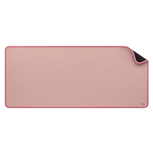 Logitech Desk Mat - Studio Series, Multifunctional Large Desk Pad, Extended Mouse Mat, Office Desk Protector with Anti-slip Base, Spill-resistant Durable Design, in Darker Rose Darker Rose Desk Mat