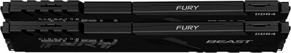 Kingston FURY Beast 32GB (2x16GB) 2666MHz DDR4 CL16 Desktop Memory Kit of 2 KF426C16BBK2/32, Black Black 32GB (2x16GB) 2666MHz Ram Only