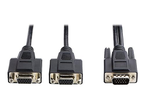 Tripp Lite P516-006-HR High Resolution VGA Monitor Y Splitter Cable HD15 to 2X HD15, 6', Black