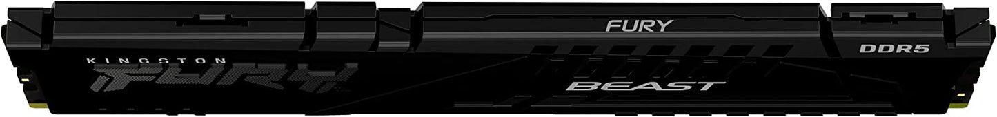 Kingston Fury Beast 16GB 4800MHz DDR5 CL38 Desktop Memory Single Module KF548C38BB-16, Black 4800MT/s 16GB