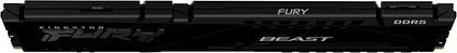 Kingston Fury Beast 16GB 4800MHz DDR5 CL38 Desktop Memory Single Module KF548C38BB-16, Black 4800MT/s 16GB