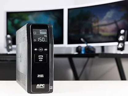 APC by Schneider Electric UPS, 1500VA Sine Wave UPS Battery Backup & Surge Protector, BR1500MS2 Backup Battery with AVR, (2) USB Charger Ports, Back-UPS Pro Uninterruptible Power Supply Sinewave Battery Backup