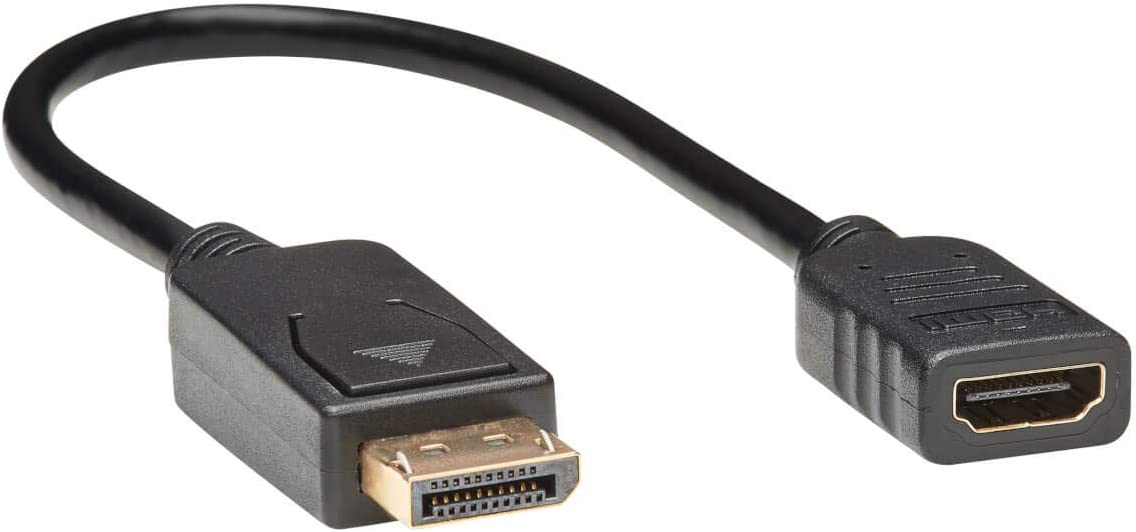 TRIPP LITE DisplayPort to HDMI Video Adapter, 1080p 60Hz DP to HDMI Video Converter, Passive Display Adapter (M/F), HDCP, 1 ft. (P136-001)
