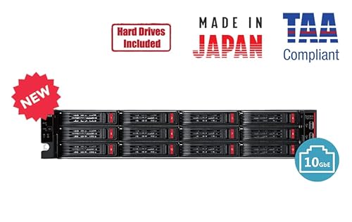 BUFFALO TeraStation 71210RH Rackmount NAS 48TB (4x12TB) with HDD Enterprise Hard Drives Included 10GbE / 12 Bay/RAID/iSCSI/Storage Server/NAS Server/Network Storage/File Server