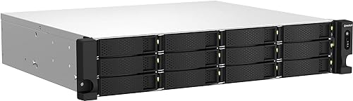 QNAP TS-1264U-RP-8G-US 12 Bay High-Speed Rackmount NAS Intel® Celeron® N5105/N5095 4-Core CPU, 8GB DDR4 Memory and 2.5GbE (2.5G/1G/100M) Network Connectivity (Diskless)