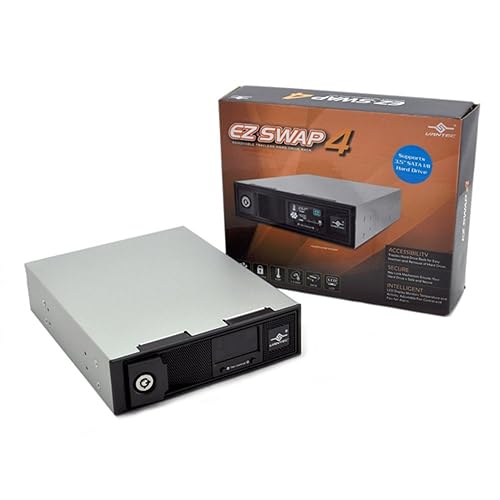Vantec Ez Swap 4 3.5-Inch Aluminum Removable Trayless Sata Hard Drive Rack with LCD and Fan MRK-401ST-BK (Black)