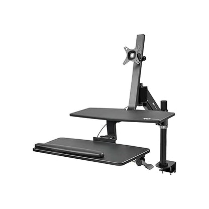 Tripp Lite Sit Stand Desktop Workstation, Adjustable Standing Desk with Clamp (WWSS1327CP) Desk-Clamp Work Station w/ Display Mount