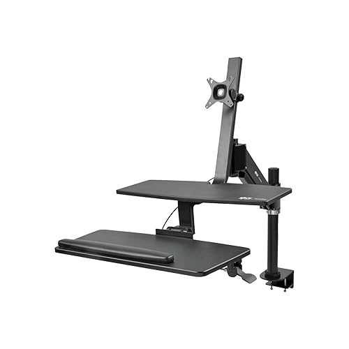 Tripp Lite Sit Stand Desktop Workstation, Adjustable Standing Desk with Clamp (WWSS1327CP) Desk-Clamp Work Station w/ Display Mount
