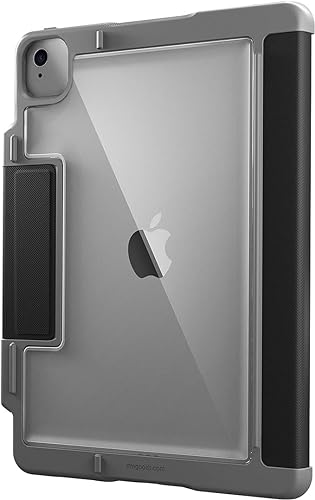 STM Dux Plus for iPad 10th Gen - Ultra Protective, Lightweight Rubberized Case with Clear Back, Storage for Apple Pencil Gen 1 with Magnetic Battery Saving On/Off Cover- Black