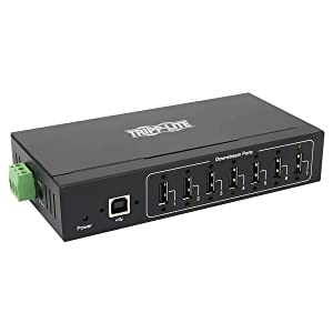 Tripp Lite 7-Port USB 2.0 Hub, Industrial Grade Hub USB 2.0, 15 kv ESD Immunity, Industrial USB 2.0 Hub with 7 Ports, Metal Housing Build, Wall/DIN Mounting (U223-007-IND-1)
