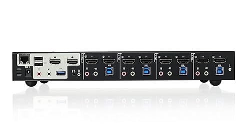 IOGEAR 4-Port 4K Dual View KVMP Switch with HDMI Connection, USB 3.0 Hub and Audio (TAA) GCS1944H