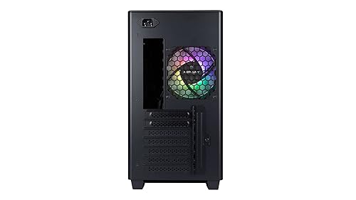 InWin A5 ATX IW-CS-A5BLK-1AM120S Gaming Chassis, Type-C Port Tempered Glass Side Panel - Water Cooling Ready - Mercury 120mm ARGB Rear Fan, Black