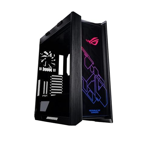 Asus ROG Strix Helios GX601 RGB Mid-Tower Computer Case for up to EATX Motherboards with USB 3.1 Front Panel, Smoked Tempered Glass, Brushed Aluminum and Steel Construction, and Four Case Fans, Black GX601 ROG STRIX HELIOS CASE/BK/AL/WITH HANDLE