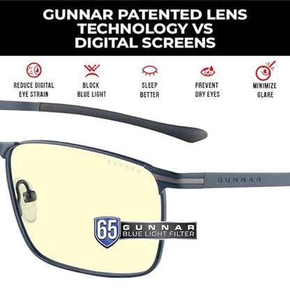 Gunnar Computer Blue Light Blocking Glasse's Mendocino, Midnight Blue, Adult