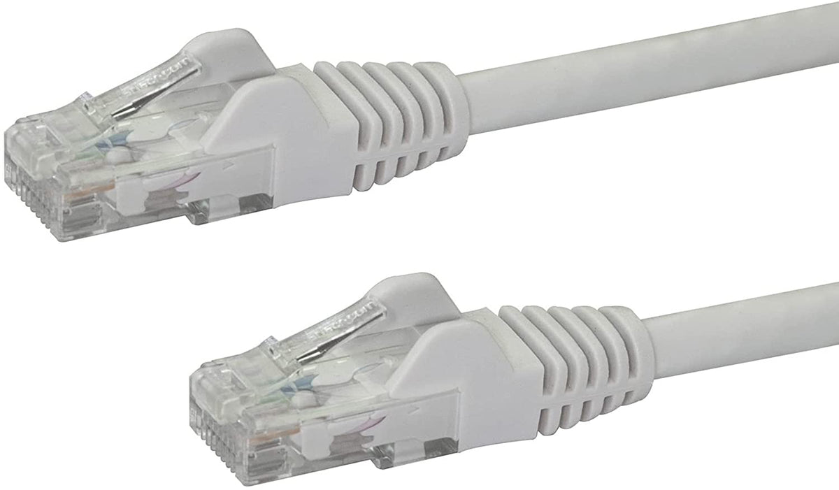 StarTech.com 10ft CAT6 Ethernet Cable - White CAT 6 Gigabit Ethernet Wire - 650MHz 100W PoE RJ45 UTP Network/Patch Cord Snagless w/Strain Relief Fluke Tested/Wiring is UL Certified/TIA (N6PATCH10WH) White 10 ft / 3m 1 Pack