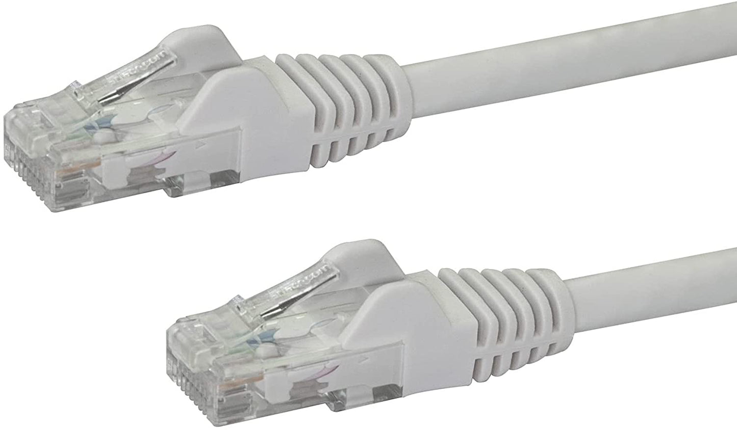 StarTech.com 15ft CAT6 Ethernet Cable - White CAT 6 Gigabit Ethernet Wire -650MHz 100W PoE RJ45 UTP Network/Patch Cord Snagless w/Strain Relief Fluke Tested/Wiring is UL Certified/TIA (N6PATCH15WH) White 15 ft / 4.5 m 1 Pack