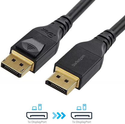Startech.com 4m VESA Certified DisplayPort 1.4 Cable - 8K60Hz HBR3 HDR - 13ft Super UHD DisplayPort to DisplayPort Monitor Cord - Ultra HD 4K 120Hz DP 1.4 Slim Video Cable M/M DP Connector (DP14MM4M) 12 ft / 4 m