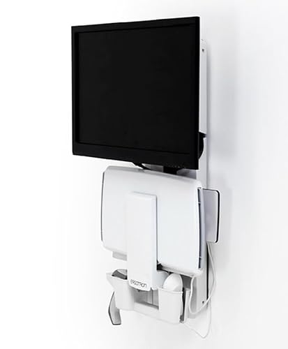Ergotron StyleView Sit-Stand Vertical Lift Patient Room for 24 LCD Display/Keyboard/Mouse/Bar Code Scanner - White