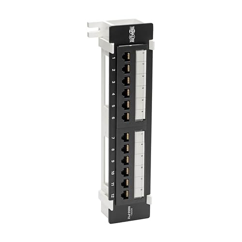 Eaton Tripp Lite Series Cat5e Wall-mount 12-port Patch Panel - Poe+ Compliant, 110/krone, 568a/b, Rj45 Ethernet, Taa - 12 Port(s) - 12 X Rj-45 - Black - Wall Mountable