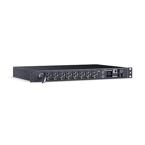 CyberPower PDU41023 Switched PDU, 100-120V, 30A (Derated to 24A), 16 Outlets, 1U Rackmount, 12 Foot Power Cord