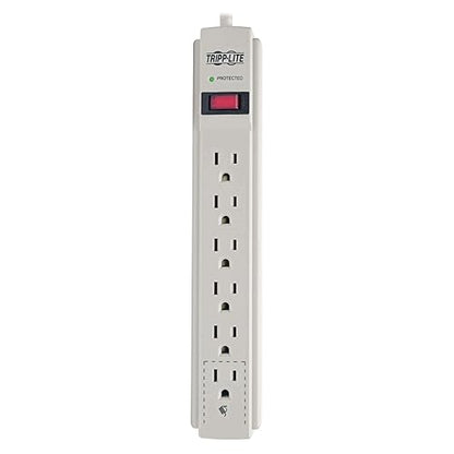 Tripp Lite TLP608TEL 6 Outlet RJ11 8-Feet Cord 990 Joules Surge Protector Strip 8ft Cord + TEL