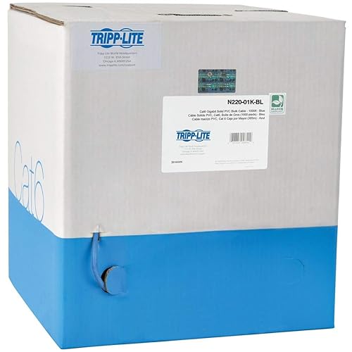 Tripp Lite 1000ft Cat6 Gigabit Ethernet Bulk Cable Stranded CMR PVC 24AWG Blue 1000' (N220-01K-BL)