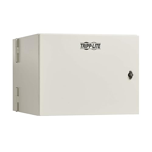 Tripp Lite 9U Locking Industrial Wallmount NEMA 4 Protection Server Rack Enclosure, Hinged Back, 28 inches Deep, Heavy Duty Metal Construction, Gray (SRN4G9US)