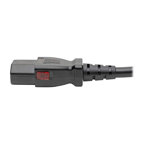 Tripp Lite Computer Power Cord Extension (C14 to C13 Power Cord), Locking C13 Connector, 10A, 100-250V, 18AWG, 3 ft. (P004-L03)