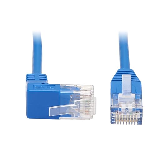 Tripp Lite Up Angle Cat6 Ethernet Cable, Gigabit Molded Slim UTP Network Patch Cable, Blue, 3 ft. (N204-S03-BL-UP) Up Angle 3-ft.